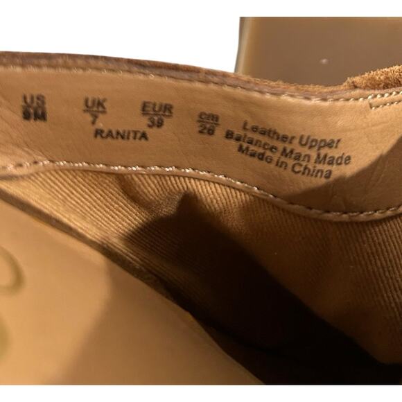 Franco Sarto Ranita Brown Suede Fringe Slip on Heel Mules Size 9 - Picture 6 of 7